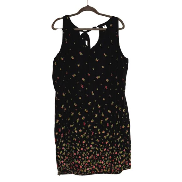 Old Navy Floral Tunic Style V-Neck Tie Back Dress Women's XL - Picture 1 of 4